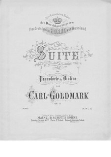 Suite für Violine und Klavier Nr.1, Op.11: Partitur by Karl Goldmark