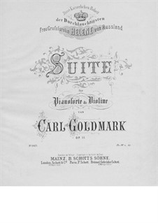Suite für Violine und Klavier Nr.1, Op.11: Solostimme by Karl Goldmark