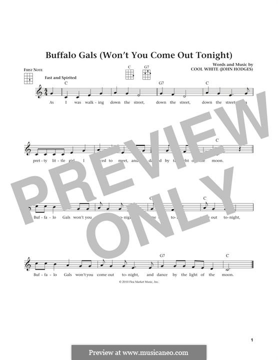 Buffalo Gals: Für Ukulele by John Hodges