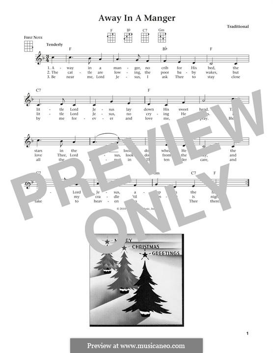 Away in a Manger (Printable Scores): Für Ukulele by James R. Murray