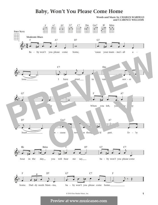 Baby, Won't You Please Come Home: Für Ukulele by Charles Warfield, Clarence Williams