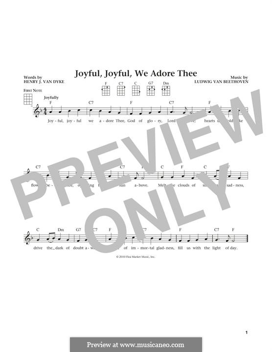 Ode an die Freude: Version for ukulele by Ludwig van Beethoven