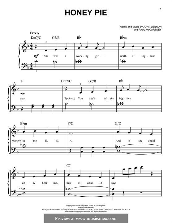 Honey Pie (The Beatles): Für Klavier by John Lennon, Paul McCartney