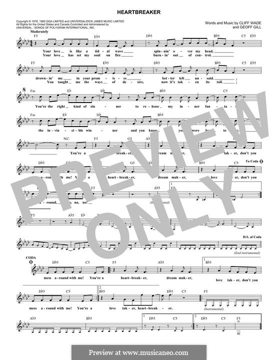 Heartbreaker (Pat Benatar): Melodische Linie by Cliff Wade, Geoff Gill