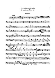 Sinfonie Nr.85 in B-Dur 'Die Königin', Hob.I/85: Cellostimme by Joseph Haydn