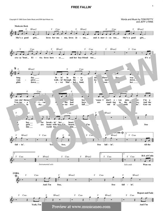 Free Fallin': Melodische Linie by Jeff Lynne