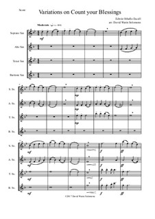 Count Your Blessings: Variations, for saxophone quartet by Edwin Othello Excell