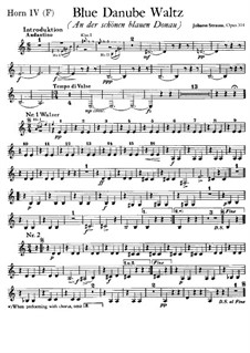 An der schönen blauen Donau, Op.314: Waldhornstimme IV by Johann Strauss (Sohn)