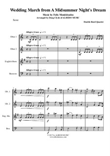 Hochzeitsmarsch: For double reed quartet by Felix Mendelssohn-Bartholdy