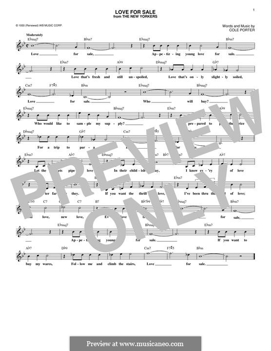 Love for Sale: Melodische Linie by Cole Porter