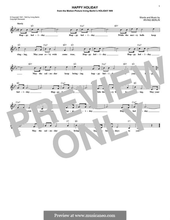 Happy Holiday: Melodische Linie by Irving Berlin