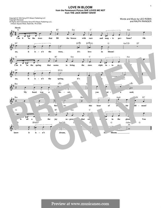 Love in Bloom: Melodische Linie by Ralph Rainger