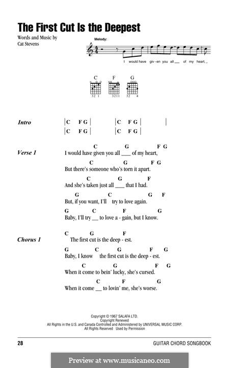 The First Cut Is the Deepest: Melodische Linie by Cat Stevens