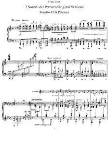 Sonette von Petrarca, für Klavier, S.158: Vollsammlung by Franz Liszt