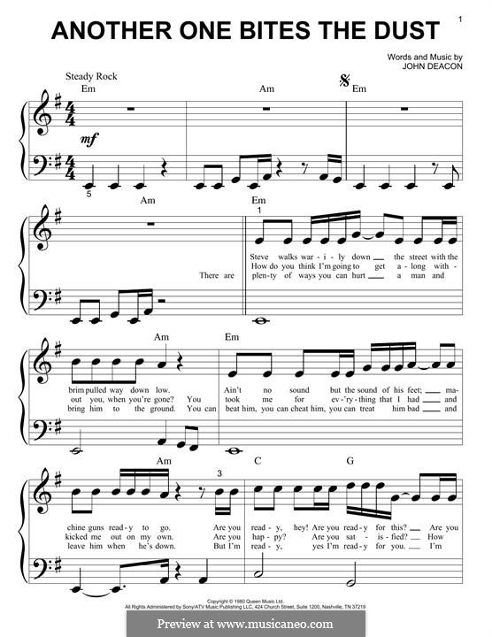 Another One Bites the Dust (Queen): Für Klavier by John Deacon