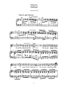 Madrigal: Für hohe Stimme und Klavier by Jules Massenet