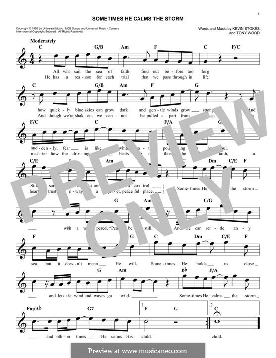 Sometimes He Calms the Storm: Melodische Linie by Kevin Stokes, Tony Wood