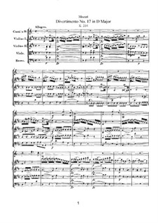 Divertissement Nr.17 D-Dur, K.334: Vollpartitur by Wolfgang Amadeus Mozart