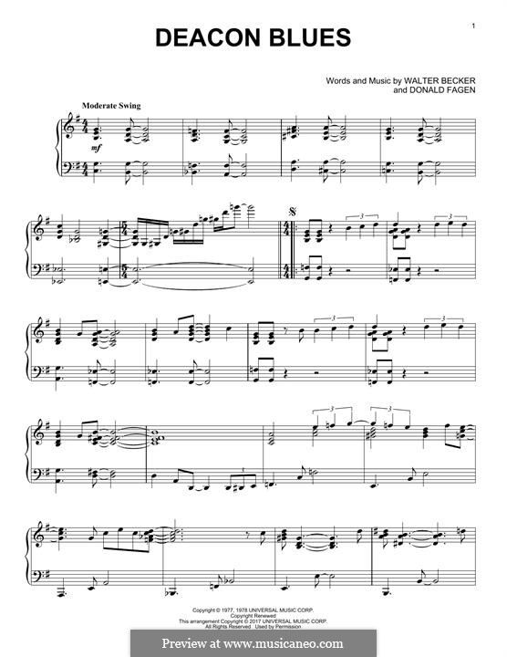 Deacon Blues (Steely Dan): Für Klavier by Donald Fagen, Walter Becker