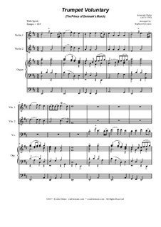 Prince of Denmark's March (Trumpet Voluntary): For string trio - organ accompaniment by Jeremiah Clarke