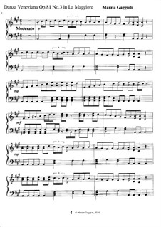 Danza Venezianas, Op.81: Danza Veneziana No.3 in La Maggiore by Marzia Gaggioli