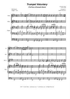 Prince of Denmark's March (Trumpet Voluntary): For woodwind trio - organ accompaniment by Jeremiah Clarke