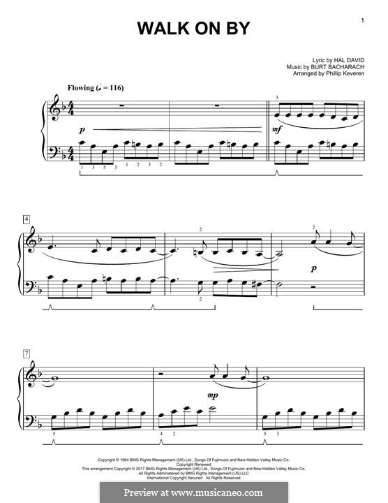 Walk on By: Für Klavier by Burt Bacharach