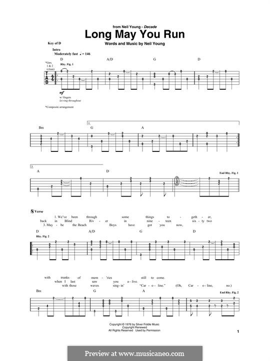 Long May You Run: Für Gitarre mit Tabulatur by Neil Young