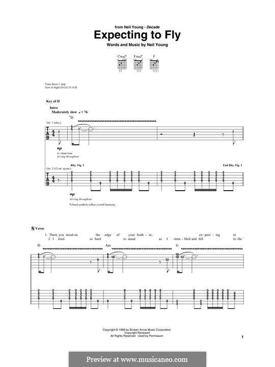 Expecting To Fly: Für Gitarre mit Tabulatur by Neil Young