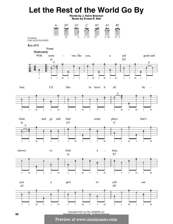 Let the Rest of the World Go By: For banjo by J. Keirn Brennan, Ernest R. Ball