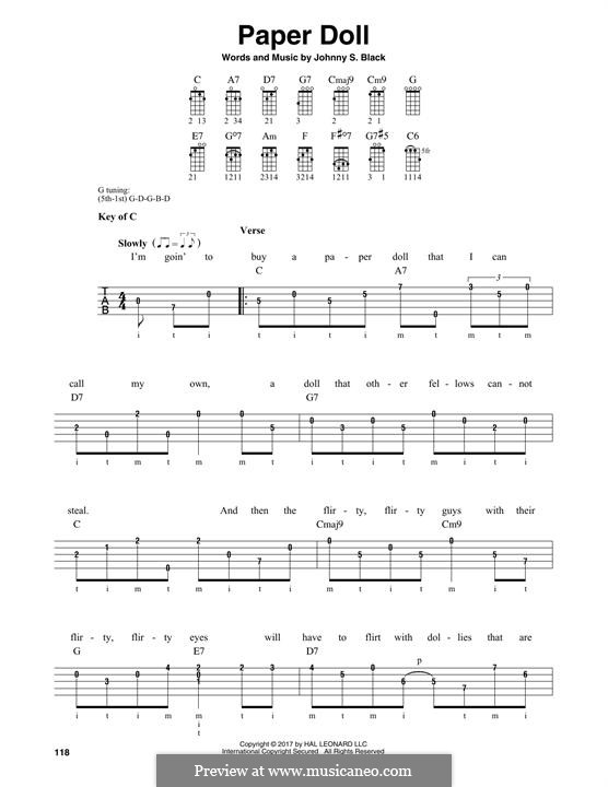 Paper Doll (The Mills Brothers) von J.S. Black Noten auf MusicaNeo