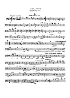 Sinfonie Nr.1 in g-Moll, FS 16 Op.7: Cellostimme by Carl Nielsen