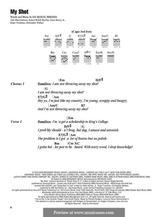 My Shot (from 'Hamilton'): Melodische Linie by Albert Johnson, Christopher Wallace, Kejuan Muchita, Lin-Manuel Miranda, Osten Harvey, Roger Troutman