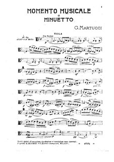 Musikalischen Moment und Menuett: Violastimme by Giuseppe Martucci