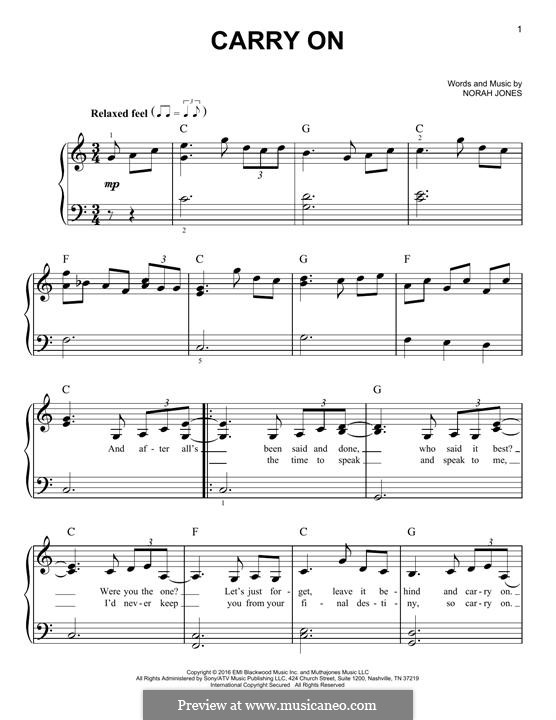 Carry On: Für Klavier by Norah Jones