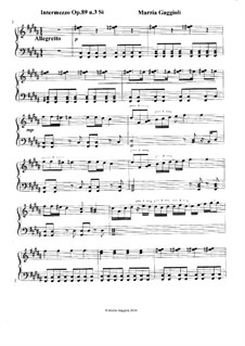 Intermezzos, Op.89: Intermezzo No.3 in Si Maggiore by Marzia Gaggioli