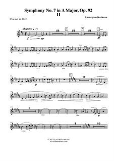 Teil II: Klarinette in B 2 (transponierte Stimme) by Ludwig van Beethoven