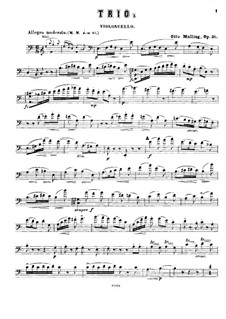 Klaviertrio, Op.36: Cellostimme by Otto Malling