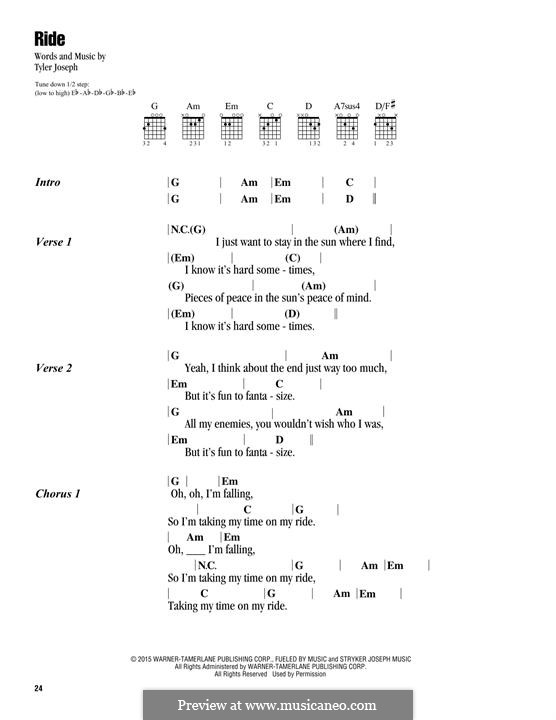 Ride (twenty one pilots) von T. Joseph - Noten auf MusicaNeo