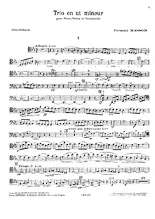 Klaviertrio in c-Moll: Cellostimme by Fernand Masson