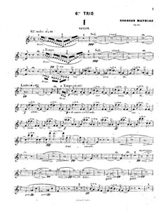 Klaviertrio Nr.6 in B-Dur, Op.60: Violinstimme by Georges Mathias