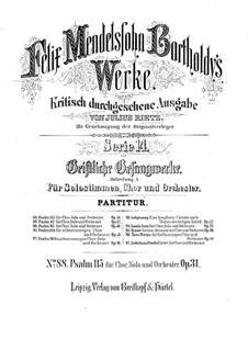 Psalm Nr.115 'Non nobis, Domine', Op.31: Psalm Nr.115 'Non nobis, Domine' by Felix Mendelssohn-Bartholdy