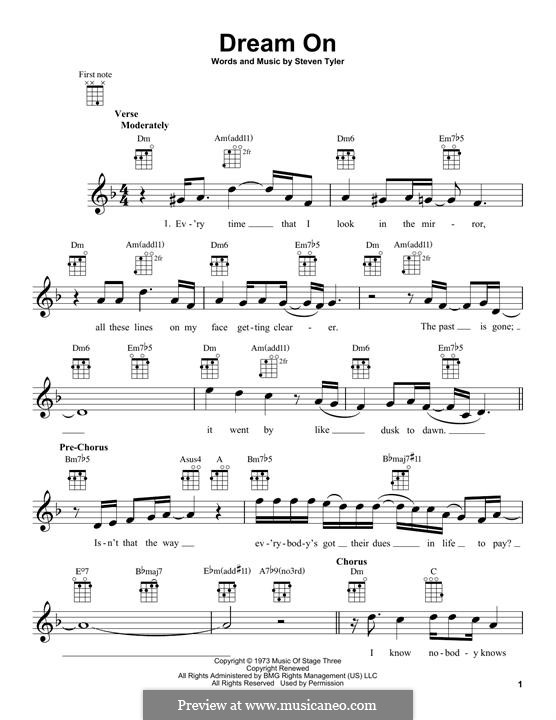 Dream On (Aerosmith): Für Ukulele by Steven Tyler