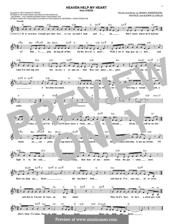 Heaven Help My Heart: Melodische Linie by Benny Andersson, Björn Ulvaeus
