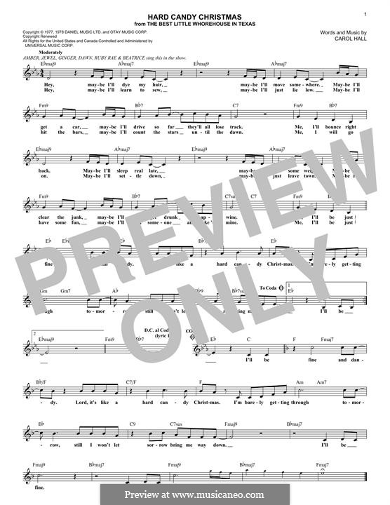 Hard Candy Christmas (Dolly Parton) von C. Hall Noten auf MusicaNeo