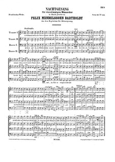 Nachtgesang, WoO 21: Nachtgesang by Felix Mendelssohn-Bartholdy