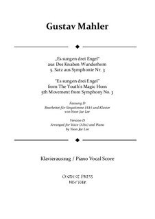 Sinfonie No.3 in d-Moll: Movement V. Version D for alto solo by Gustav Mahler