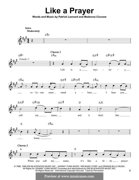 Like a Prayer von Madonna, P. Leonard Noten auf MusicaNeo
