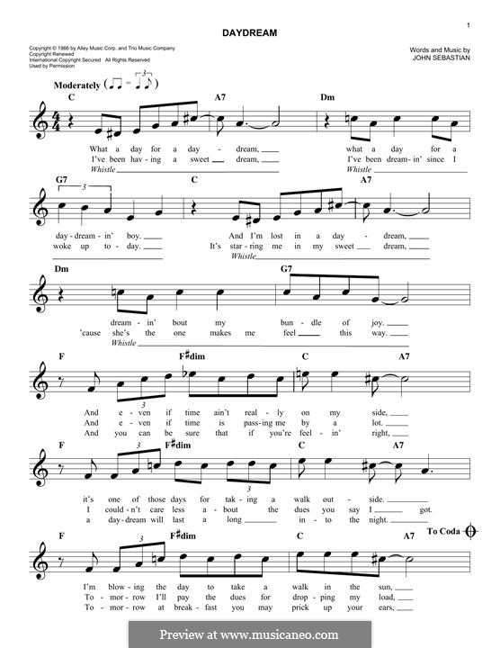 Daydream (The Lovin' Spoonful): Melodische Linie by John B. Sebastian