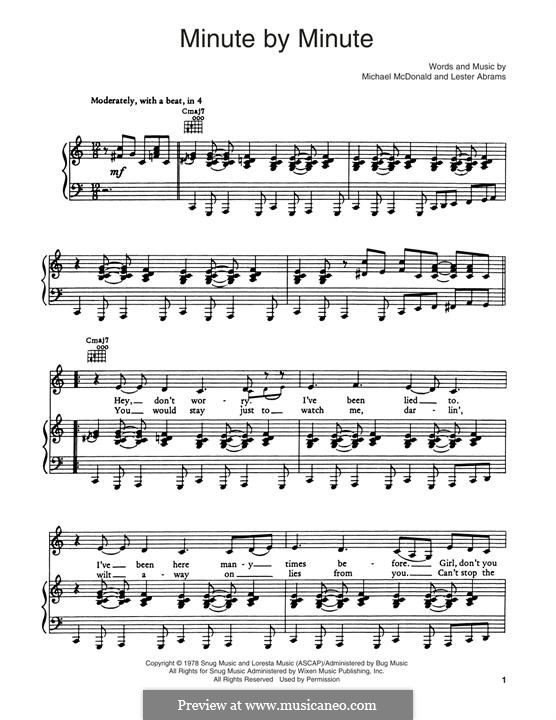 Minute By Minute: Für Stimme mit Klavier oder Gitarre (The Doobie Brothers) by Lester Abrams